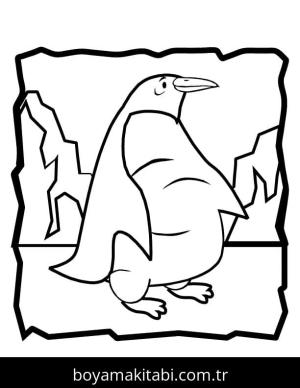 Penguen boyama sayfası – renkli çizimler, okul öncesi