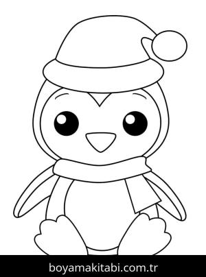 Penguen boyama sayfası – çocuk aktivitesi, PDF indir