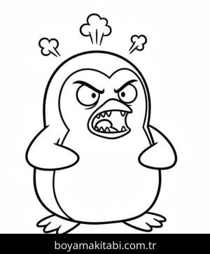 Penguen boyama sayfası – çocuklar için, çizgi film temalı