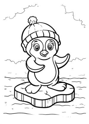 Penguenler boyama sayfası,  coloring page, Ücretsiz Güzel Penguen Resim, 