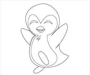 Penguen boyama sayfası,  coloring page, Mutlu Penguen, 