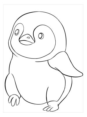 Penguen boyama sayfası,  coloring page, Bebek Penguen, 