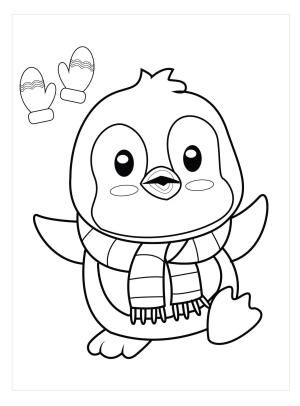 Penguen boyama sayfası,  coloring page, Kawaii Penguen, 