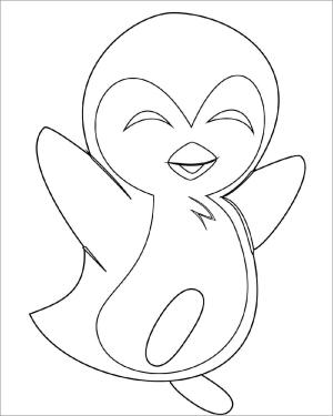 Penguen boyama sayfası,  coloring page, Eğlenceli Bebek Penguen, 