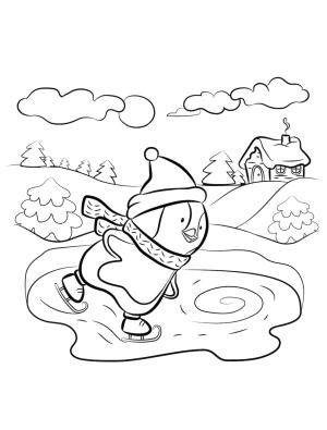 Penguen boyama sayfası,  coloring page, Büyük Penguen Pateni, 