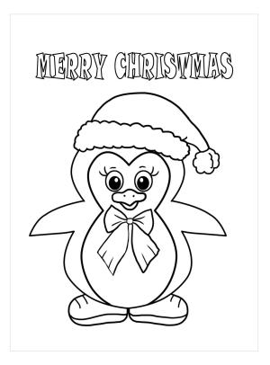 Penguen boyama sayfası,  coloring page, Mutlu Noeller’de Penguen, 