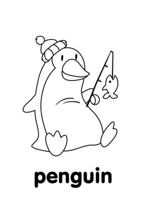 Penguen boyama sayfası,  coloring page, Penguen Balıkçılığı, 