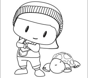 Pepee boyama sayfası,  coloring page, Kaplumbağa ile Pepee, 