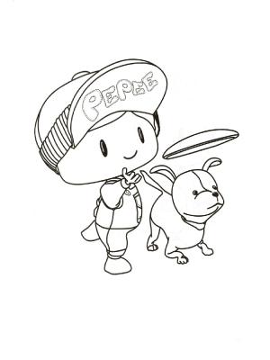 Pepee boyama sayfası,  coloring page, Pepee köpekle, 