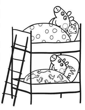 Peppa Domuz boyama sayfası,  coloring page, Peppa Domuz Uyuyor, 