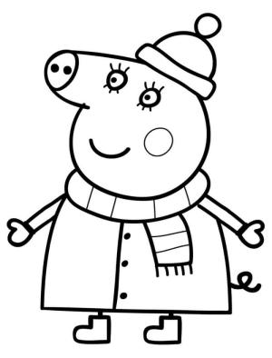 Peppa Domuz boyama sayfası,  coloring page, Kışlık Takım Elbiseli Domuz Mumya, 