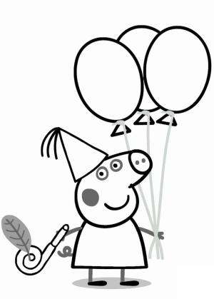 Peppa Domuz boyama sayfası,  coloring page, Peppa Domuz Ve Balonlar, 