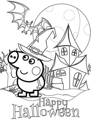 Peppa Domuz boyama sayfası,  coloring page, Peppa Domuz Cadılar Bayramınız Kutlu Olsun, 