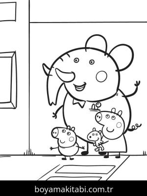Peppa Pig boyama sayfası – keyifli zaman, renkli çizimler