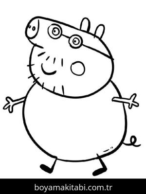 Peppa Pig boyama sayfası – PDF indir, sevimli karakter