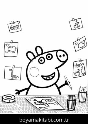 Peppa Pig boyama sayfası – yaratıcılığı geliştirir, keyifli zaman