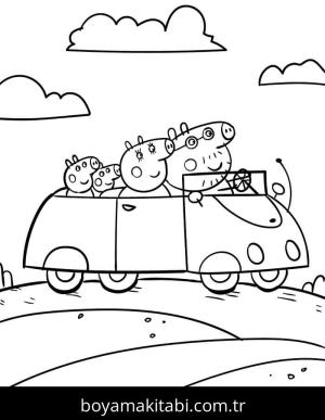 Peppa Pig boyama sayfası – kolay boyama, eğitici aktivite