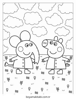 Peppa Pig boyama sayfası – PDF indir, sevimli karakter