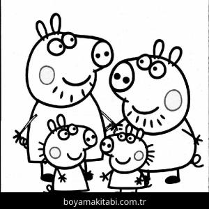 Peppa Pig boyama sayfası – çocuk aktivitesi, PDF indir