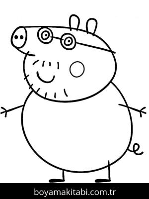 Peppa Pig boyama sayfası – sevimli karakter, sanatsal çalışma