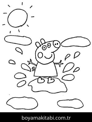 Peppa Pig boyama sayfası – sanatsal çalışma, çocuklar için