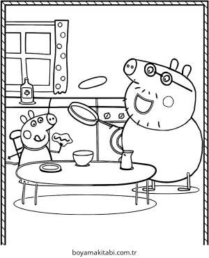 Peppa Pig boyama sayfası – keyifli zaman, renkli çizimler