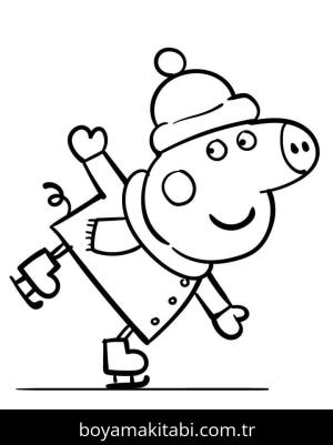 Peppa Pig boyama sayfası – el becerilerini geliştirir, boyama çalışması