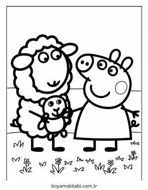 Peppa Pig boyama sayfası – renkli çizimler, okul öncesi