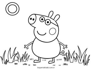 Peppa Pig boyama sayfası – renkli çizimler, okul öncesi
