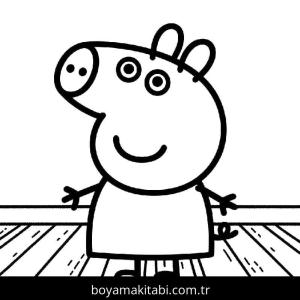 Peppa Pig boyama sayfası – çizgi film temalı, basit çizim