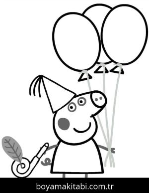 Peppa Pig boyama sayfası – basit çizim, kolay boyama