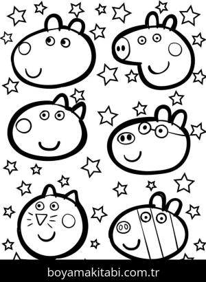 Peppa Pig boyama sayfası – çocuklar için, çizgi film temalı