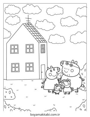 Peppa Pig boyama sayfası – yaratıcılık, eğlenceli etkinlik