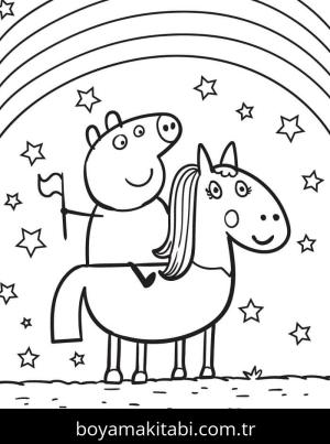 Peppa Pig boyama sayfası – çocuk aktivitesi, PDF indir