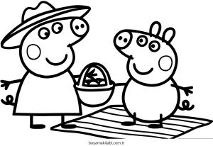 Peppa Pig boyama sayfası – boyama çalışması, yaratıcılığı geliştirir