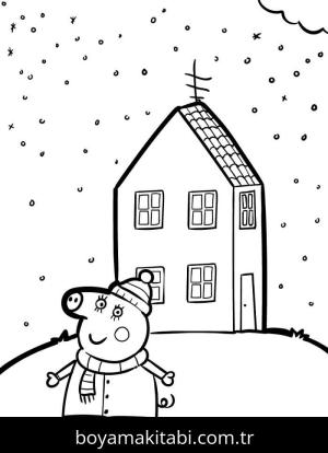 Peppa Pig boyama sayfası – sevimli karakter, sanatsal çalışma