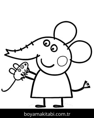 Peppa Pig boyama sayfası – çocuk aktivitesi, PDF indir