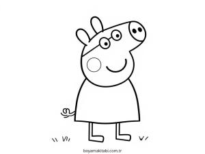 Peppa Pig boyama sayfası – çizgi film temalı, basit çizim