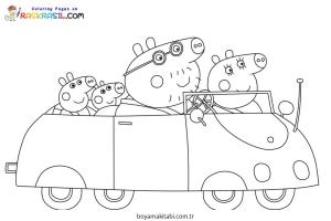 Peppa Pig boyama sayfası – kolay boyama, eğitici aktivite