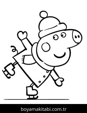 Peppa Pig boyama sayfası – el becerilerini geliştirir, boyama çalışması