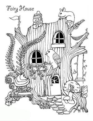 Peri Evi boyama sayfası,  coloring page, Hayvan ile Peri Evi, 