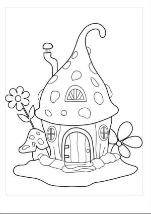 Peri Evi boyama sayfası,  coloring page, Basit Peri Evi, 