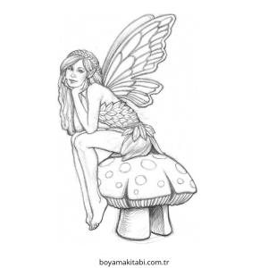 Peri Evi boyama sayfası – çocuklar için, çizgi film temalı