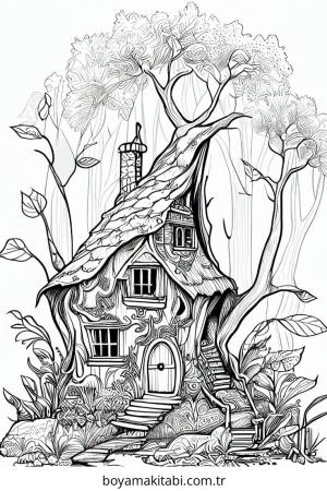 Peri Evi boyama sayfası – yaratıcılığı geliştirir, keyifli zaman