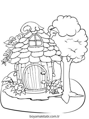 Peri Evi boyama sayfası – kolay boyama, eğitici aktivite