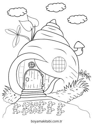 Peri Evi boyama sayfası – çocuk aktivitesi, PDF indir
