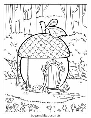 Peri Evi boyama sayfası – okul öncesi, evde etkinlik