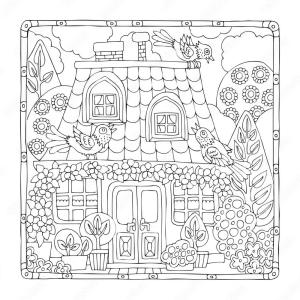 Peri Evi boyama sayfası,  coloring page, Karikatür Peri Evi, 