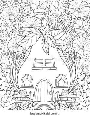 Peri Evi boyama sayfası – boyama çalışması, yaratıcılığı geliştirir