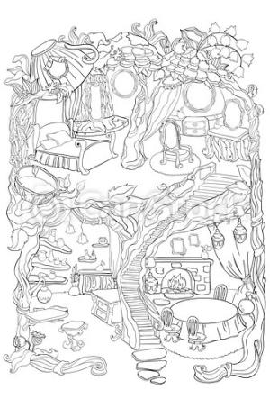 Peri Evi boyama sayfası,  coloring page, Basic Fairy House, 